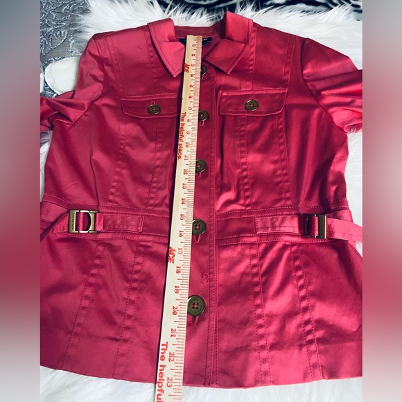 Jones New York Signature Sz M Orange Women’s Utility Jacket with Stretch - Picture 3 of 11